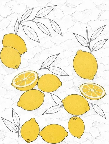 Step 6: Apply base yellow color to lemons