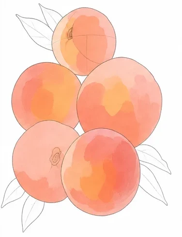 Step 6: Colour the peaches first