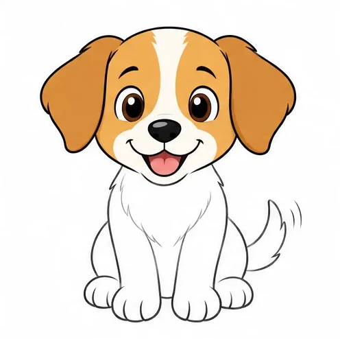 Step 5: Fill in base colors for the dog