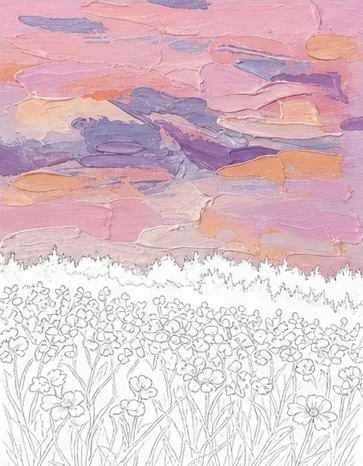 Step 6: Colour the sky first